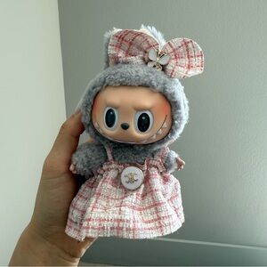 Pink labubu outfit dress and bow